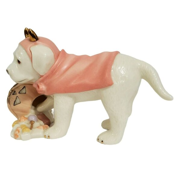 Lenox Puppy Sweet Little Devil Labrador Halloween Dog Pumpkin 24k Gold Accents - Picture 4 of 12